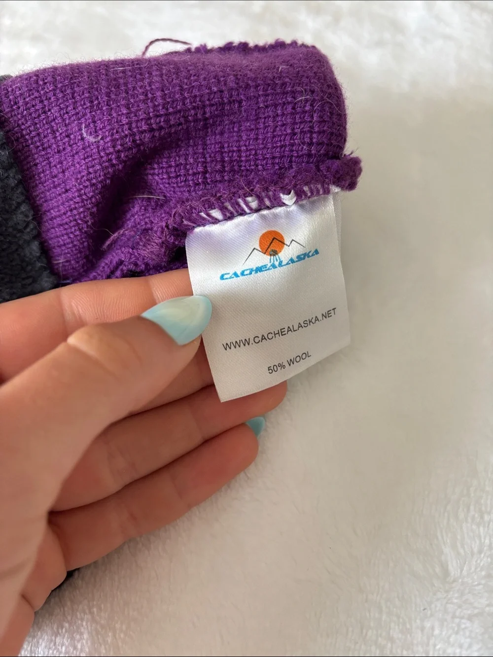 Cachealaska Kids Purple Knit Beanie Hat
